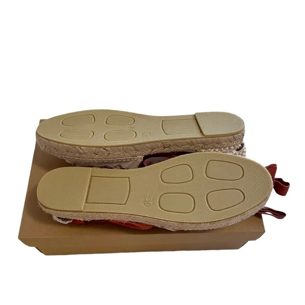 Liberitae Women’s Sandals, Size 39 (8), Beige & Colorful Straps & Jute, …